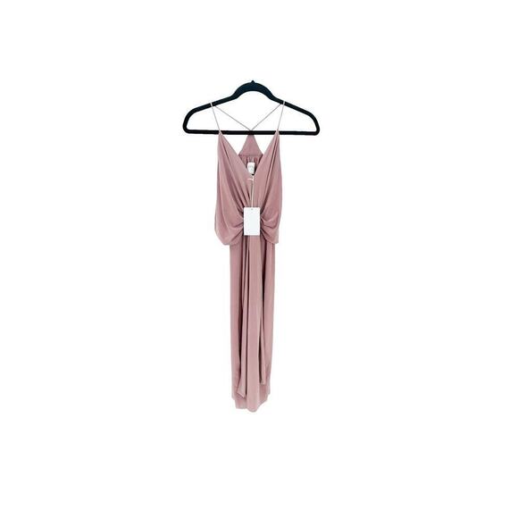 MISA Los Angeles Domino Tie Front Maxi Dress in Blush from Pink Size M NWT - Picture 9 of 13